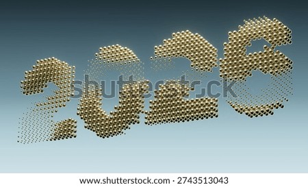 High-quality professional 2026 numeric design with dots featuring 2026, year, numeric design, dots, celebration, new year, gold. This image is perfect for 2026 themed marketing, advertising, and creative digital backgrounds.