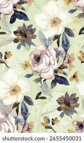 High-quality repeat pattern created for textile industry and digital usage.