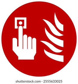 High-quality vector of a call point fire alarm manual activation symbol. Ideal for emergency safety signs, fire escape plans, fire safety plans, evacuation maps, and building safety protocols