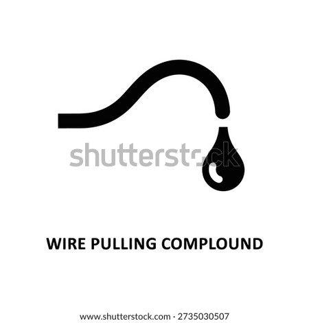 High-quality vector illustration of a wire pulling compound tool, sleek black design on clean white background, ideal for electrical and construction projects.