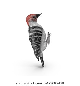 High-Resolution 3D Modeled Woodpecker JPG Image for Wildlife, Nature, and Bird Illustrations