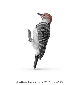 High-Resolution 3D Modeled Woodpecker JPG Image for Wildlife, Nature, and Bird Illustrations