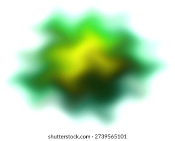 High-resolution abstract image featuring a dynamic burst of green and yellow hues, creating a glowing, radiant effect on a clean white backdrop.