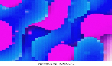 A highresolution abstract image showcasing a blend of pink and blue gradients with pixelated