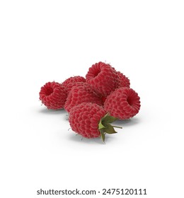 High-Resolution Realistic 3D Modeled Raspberry JPG Image for Fresh Fruit and Food Illustrations