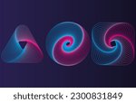 High-resolution vector image of abstract shapes, including triangles, squares, and circles. Perfect for modern and minimalist design applications, such as logos and graphic design. The shapes represen