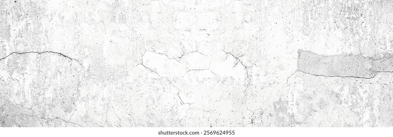 High-resolution white concrete wall texture with subtle cracks and imperfections for a clean background effect.