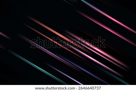 High-speed motion blur effect with glowing light trails on a dark background. A tech and sci-fi graphic ideal for website headers, presentations, or designs needing a futuristic, fast aesthetic.
