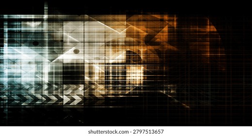 High-Tech Conceptual Interface With Cybernetic Dataflow