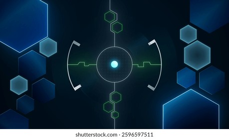 High-tech Information technology analysis digital circuit Artificial intelligence, Chatbot, Large Language Model, electronic board cyber texture. in the pattern neon glow line style background.