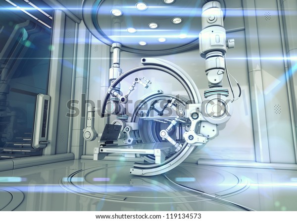 Hightech Laboratory Diagnostic Equipment 3d Work Stock Illustration 119134573