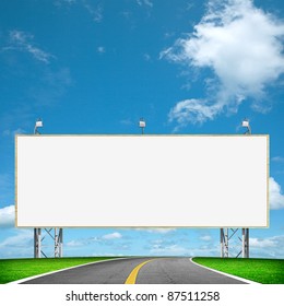 Highway And Blank Billboard