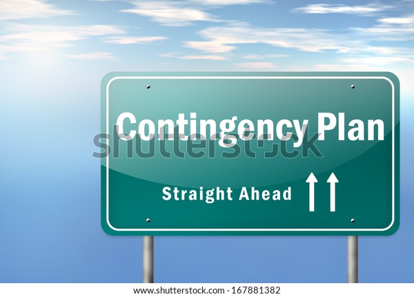 Highway Signpost\
with Contingency Plan\
wording