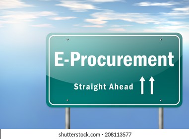 Highway Signpost with E-Procurement wording