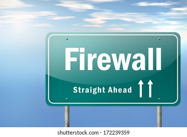 Highway Signpost With Firewall Wording