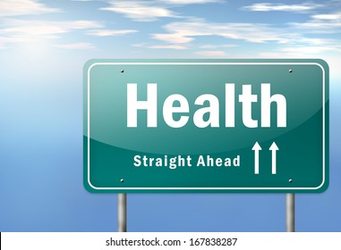 Highway Signpost With Health Wording