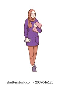 Hijab Girl Office Stock Illustration 2039046125 | Shutterstock