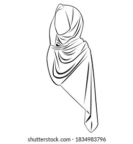 Hijab Line Art Illustration Images Woman Stock Illustration 1834983796 ...