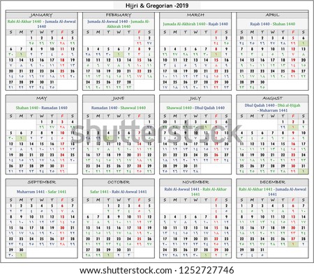 hijri calendar 2019