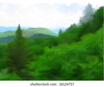 The Hills Of Summer - Painting Of Western Massachusetts [the Berkshires Region] With The Morning Fog Lifting