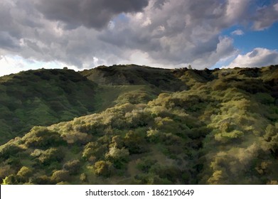 Hillside And Clouds, Verdugo Hills, Glendale, CA.
