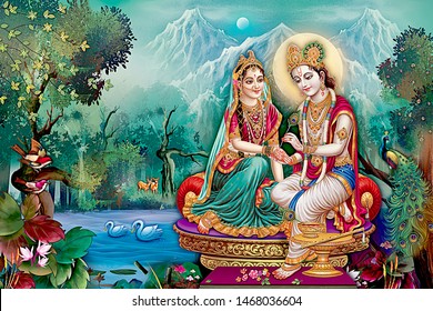 Hindu Lord Radha kishana texture wallpaper background