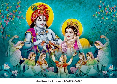 Hindu Lord Radha kishana texture wallpaper background