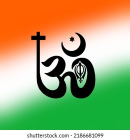 Hindu Muslim Christian Sikh Unity Combined Logo Happy Independence Day Profile Photo 