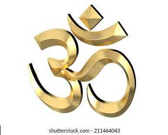 Hindu Om Symbol On White Background Stock Illustration 211464040