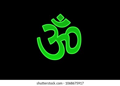 Hinduism Symbol Isolated On Black Background