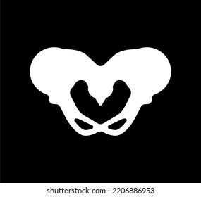 Hip Bone Isolated. Skeleton Anatomy Human. Skeletal System Cross Section 