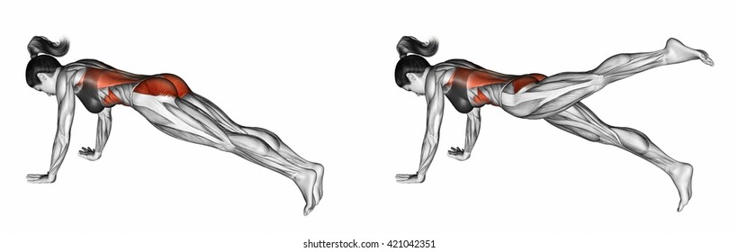 Hip Extension In Position Strap. 3D Illustration