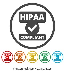 Hipaa Compliant Icon Set Isolated On White