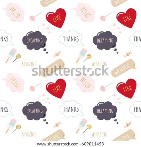 hipster collage pattern speech
