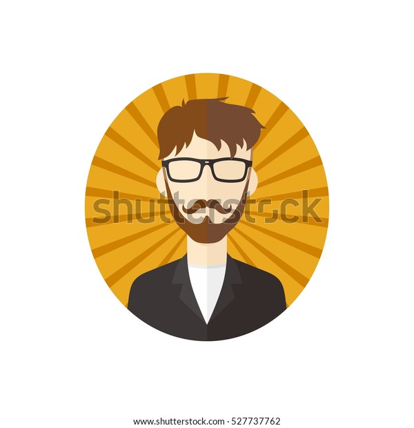 Hipster Mustache Gentleman Cartoon Character Stock Illustration