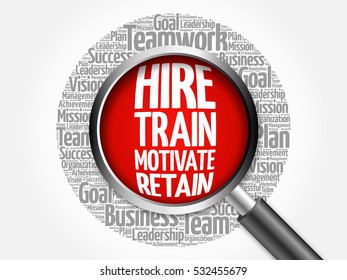 Hire Train Motivate Retain Word Cloud Stock Illustration 532455679 ...