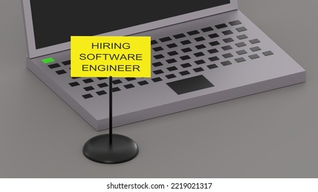 Hiring software engineer. Vacancy message 3d illustration. Hiring engineer concept. - Powered by Shutterstock