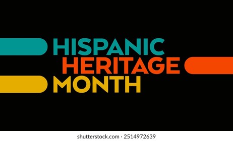 hispanic heritage month colorful text typography on white or black background banner illustration great for wishing and celebrating Happy hispanic heritage month in september - Powered by Shutterstock