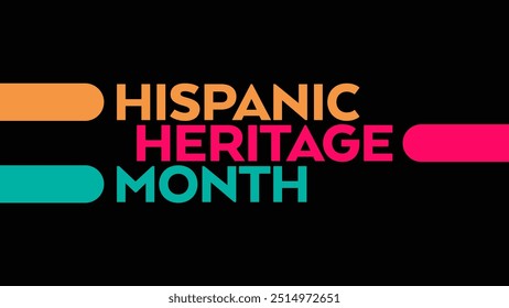 hispanic heritage month colorful text typography on white or black background banner illustration great for wishing and celebrating Happy hispanic heritage month in september - Powered by Shutterstock