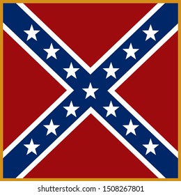 Historic Flag. US Civil War 1860's. Confederate Battle Flag. 