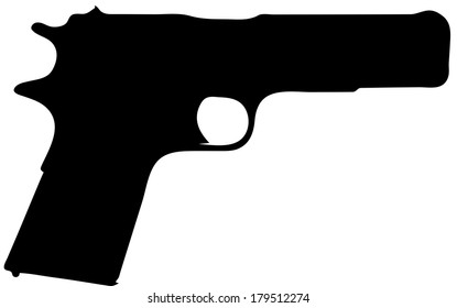 Gun Pistol Silhouette Stock Vector (Royalty Free) 495188980