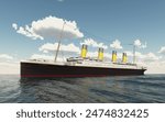 Historic passenger ship RMS Titanic on the high seas
Computer generated 3D illustration