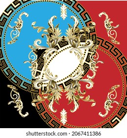 

Historical, Ancient Pattern Combined With Gorgeous Baroque In A Circular.For Shawls, Bandanas, Scarves Patterns And Home Textiles