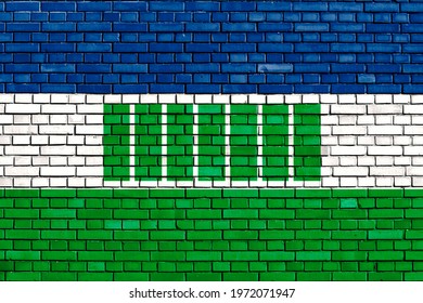 Historical Flag Of Ovamboland Painted On Brick Wall