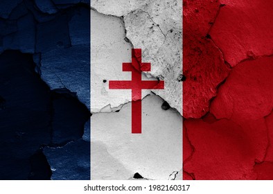 Historical Free France Flag In WW2