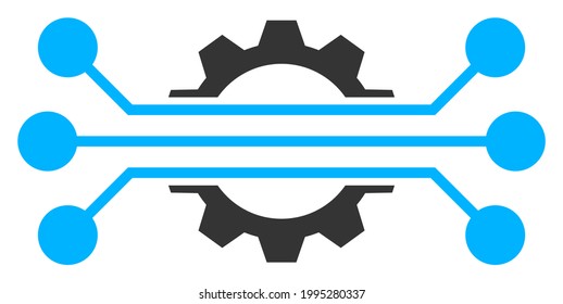 Hitech Industry Raster Icon. A Flat Illustration Design Of Hitech Industry Icon On A White Background.