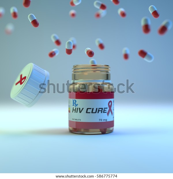 Hiv Rx Cure 3d Illustration Stock Illustration 586775774