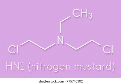 HN1 Nitrogen Mustard Molecule. Skeletal Formula.