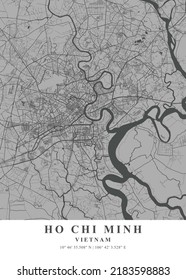 Ho Chi Minh    Vietnam Gray Plane Map