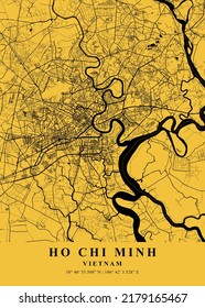 Ho Chi Minh    Vietnam Mustard Plane Map